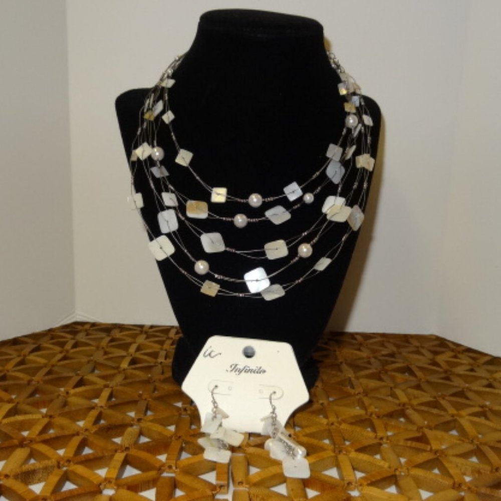 Infinite Multi-Strand LeadFree Necklace & Earrings